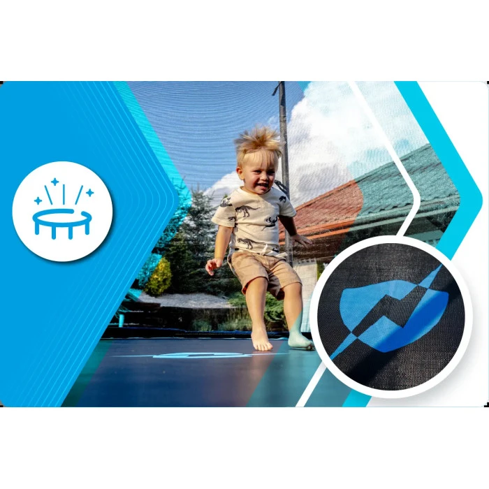 Батут THUNDER INSIDE ULTRA з внутрішньою сіткою 16 футів 490 см чорно-блакитний