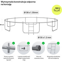 Батут Zipro Jump Pro с внутренней сеткой 14 футов 435 см черно-зеленый