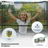 Батут Zipro Jump Pro с внутренней сеткой 14 футов 435 см черно-зеленый