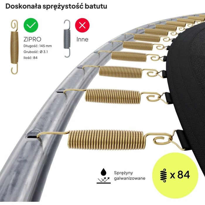 Батут Zipro Jump Pro з внутрішньою сіткою 14 футів 435 см чорно-зелений