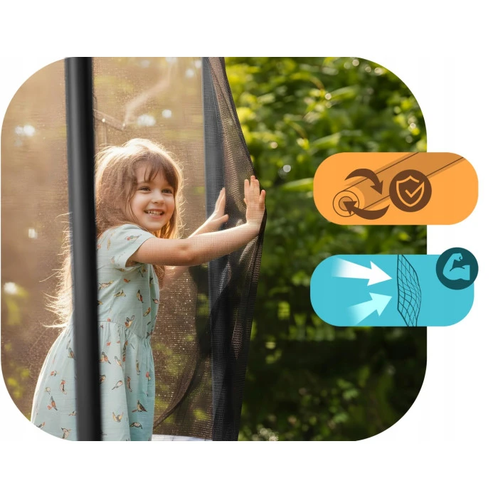 Батут Neo-Sport с наружной сеткой 12 x 8 футов 244 х 366 см, черно-синий