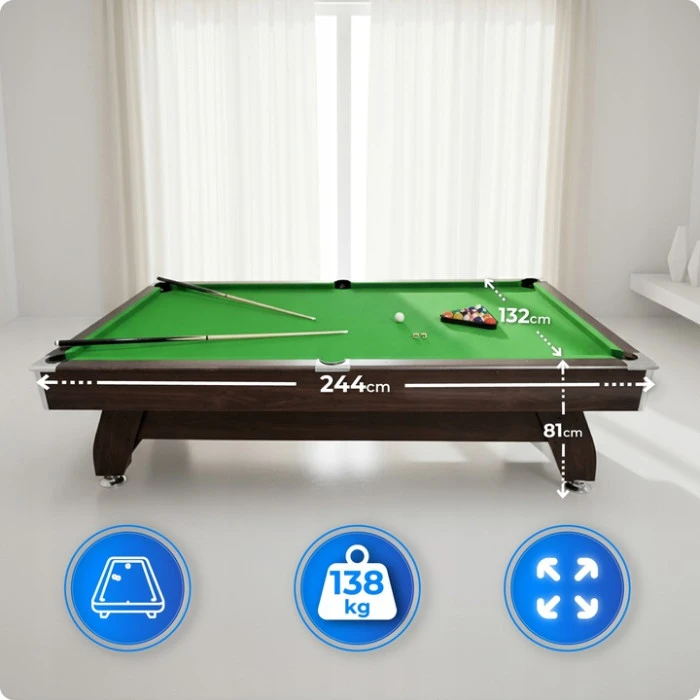 Бильярдный стол THUNDER BOLD-BROWN 8FT, 244 х 132 х 81 см