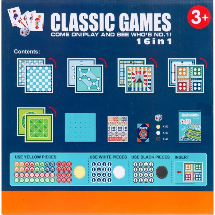 Набір настільних ігор Mega для дітей та дорослих 16в1