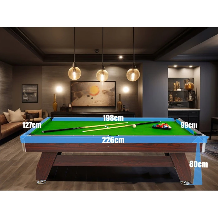 Більярдний стіл THUNDER з покриттям для аерохокею/пінг-понгу 7FT BOLD-BROWN