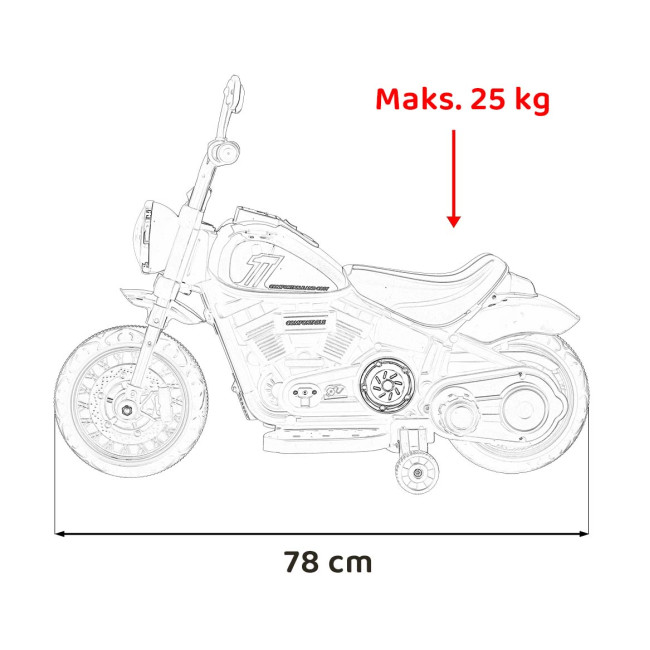 Детский аккумуляторный мотоцикл Чоппер FASTER Белый + FM Радио + Аудио панель + LED