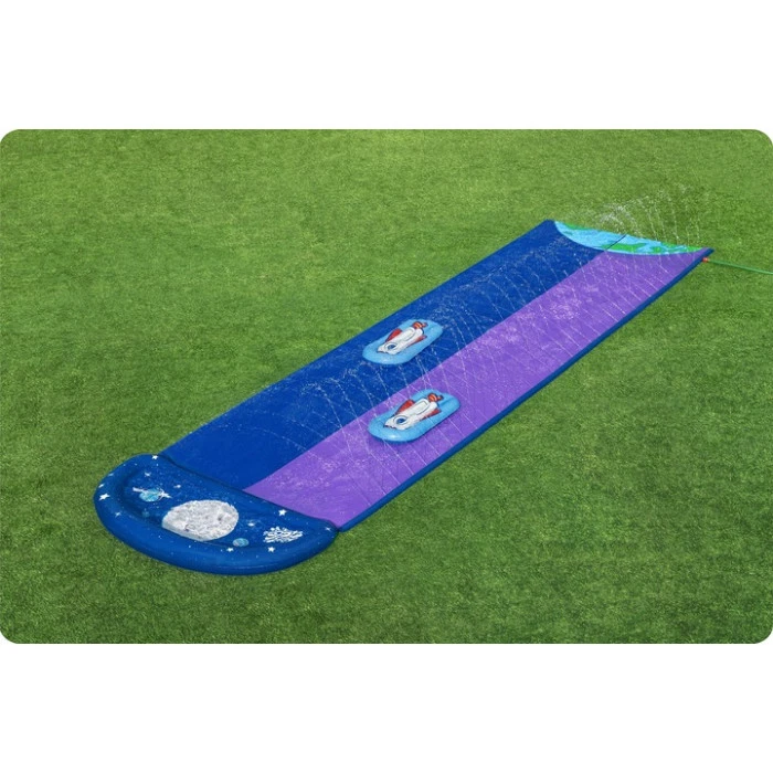 Водная горка двухместная Bestway 52642 488 см, фиолетово-синяя