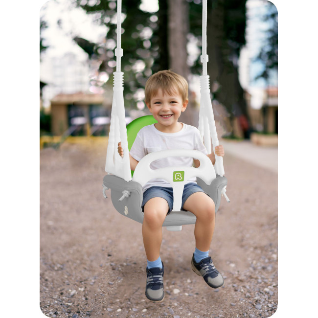 Качели одноместные 3-в-1 Ricokids 130 х 162 см - серо-зеленая