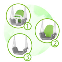 Гойдалка одномісна 3-в-1 Ricokids 130 х 162 см - сіро-зелена