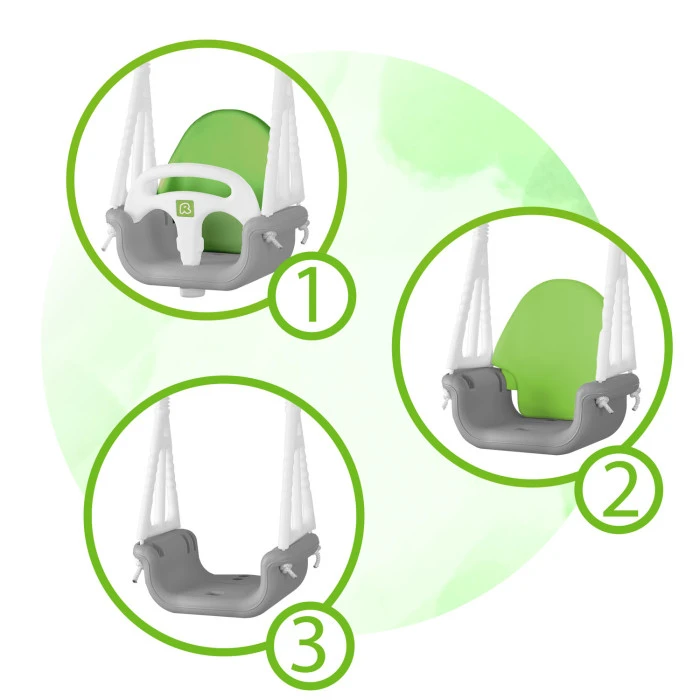 Гойдалка одномісна 3-в-1 Ricokids 130 х 162 см - сіро-зелена