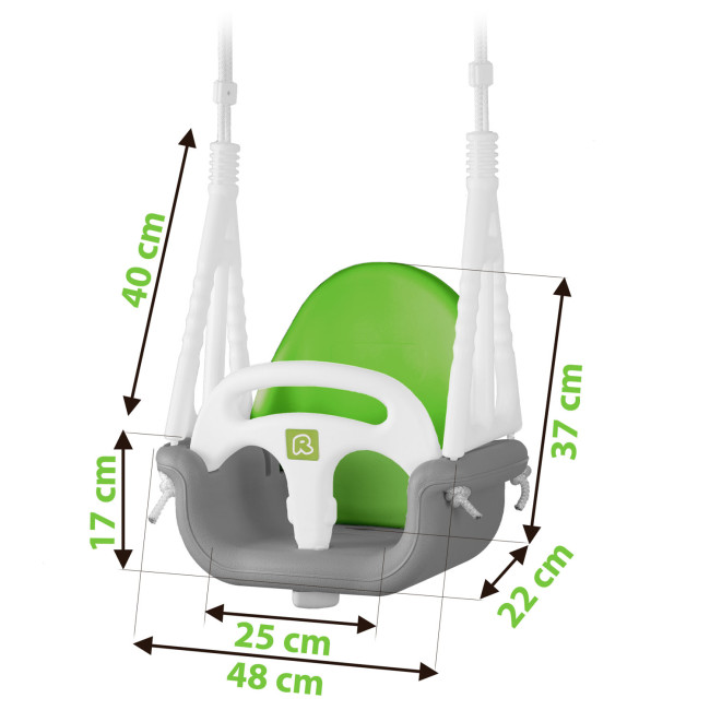 Качели одноместные 3-в-1 Ricokids 130 х 162 см - серо-зеленая