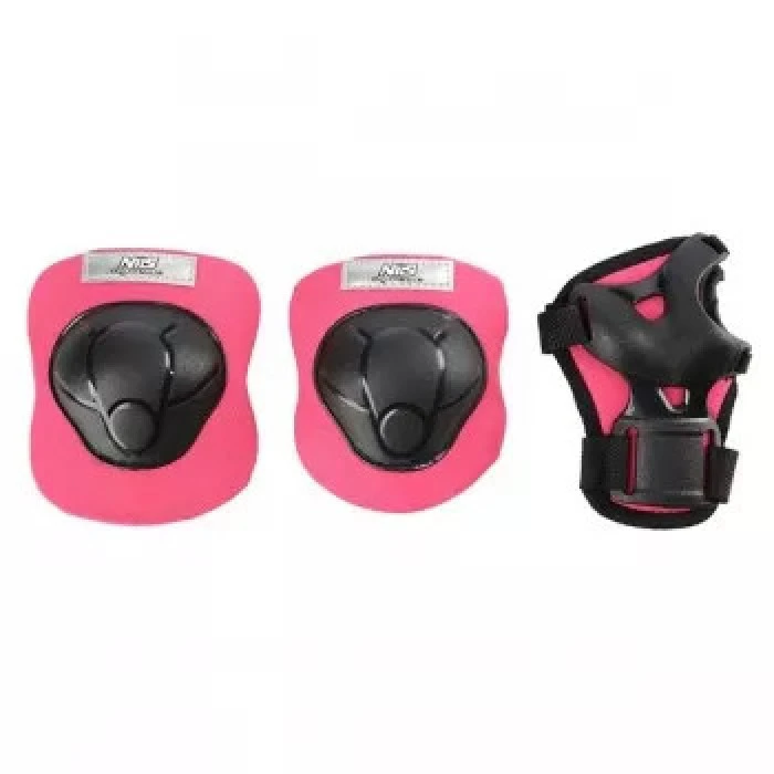 Набор защитный шлем и протекторы MTW01+H210 NILS EXTREME - розовый/размер S