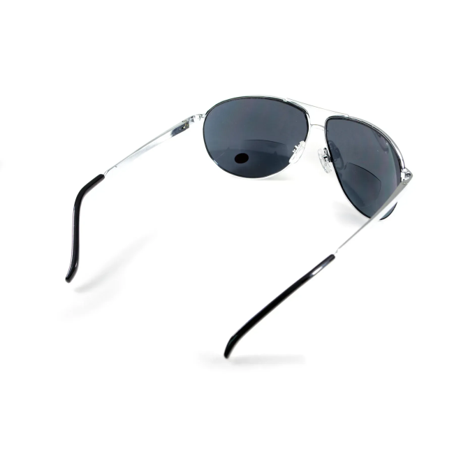 Окуляри захисні біфокальні Global Vision Aviator Bifocal (+2.0), сірі