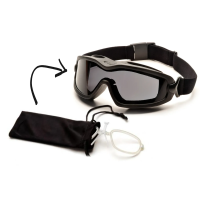 Окуляри захисні з ущільнювачем Pyramex V2G-XP + RX Anti-Fog, cірі з діоптрійною вставкою