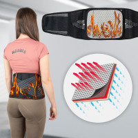 Поперековий пояс з самонагріванням inSPORTline Avochi - чорний/L