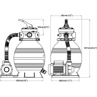 Басейн каркасний vidaXL 460 x 120 см, білий + насос з пісочним фільтром
