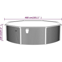 Басейн каркасний vidaXL 460 x 120 см, білий + насос з пісочним фільтром