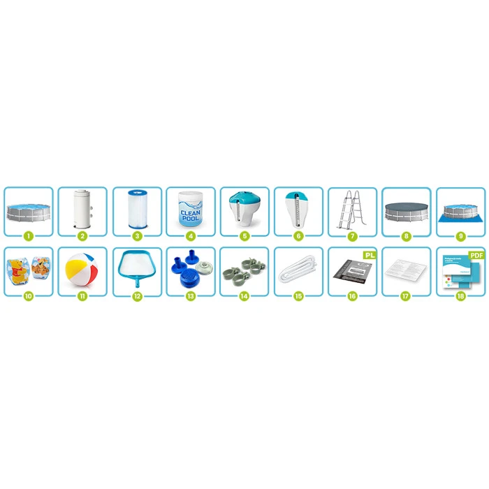 Каркасный бассейн 17in1 INTEX 26716, 366 x 99 см + машина для создания пузырей