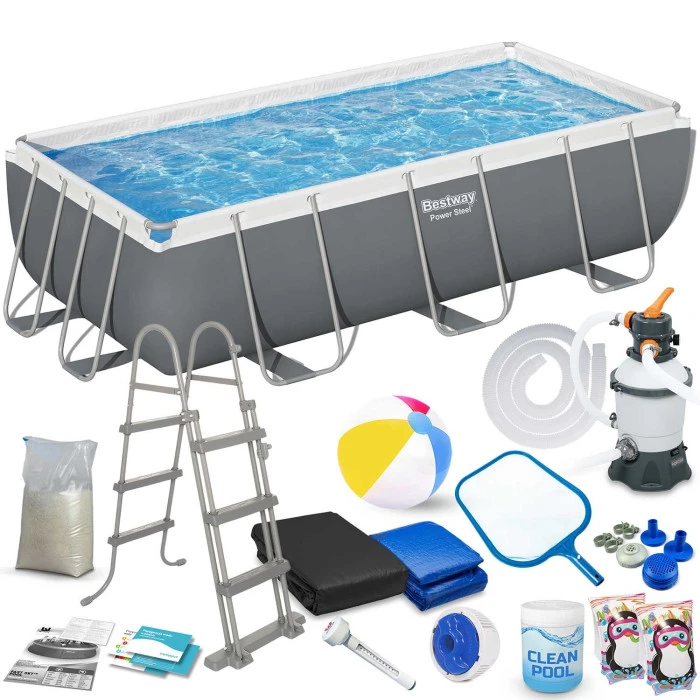 Бассейн каркасный прямоугольный 18в1 Bestway 56442, 404 x 201 x 100 см
