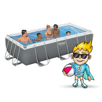 Басейн каркасний прямокутний 18в1 Bestway 56442, 404 x 201 x 100 см