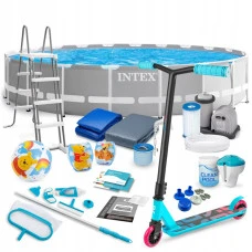 Бассейн каркасный 21в1 Intex 26756 610 х 132 см с самокатом Soke GO