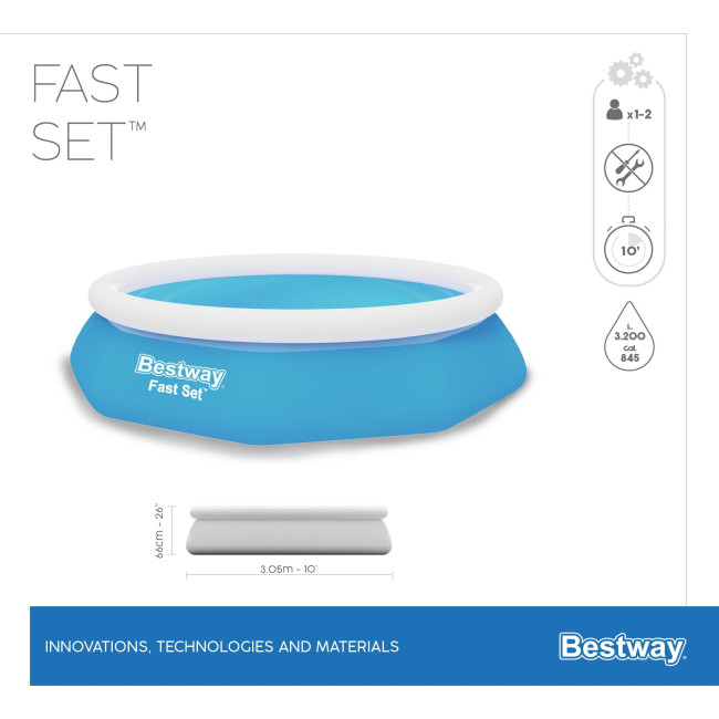 Бассейн надувной Bestway 305 x 305 см