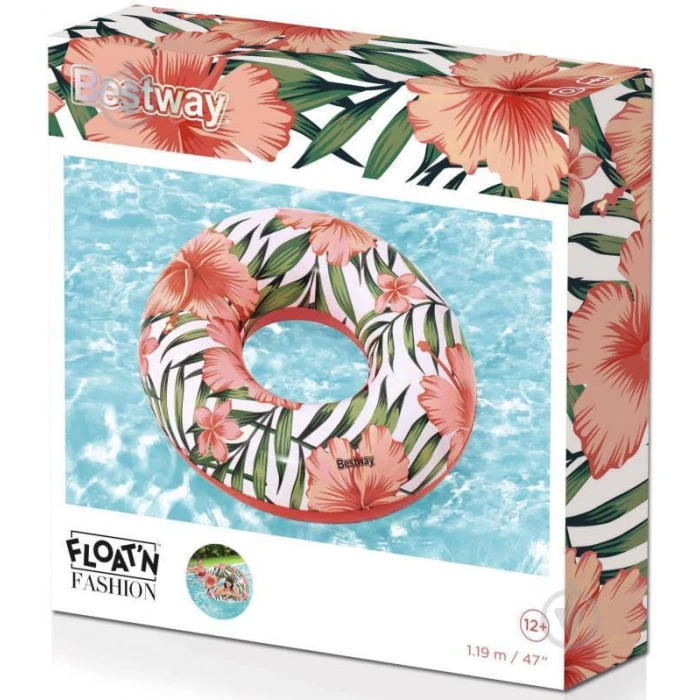 Круг надувной для плавания Bestway 36237 розовый, 119 см