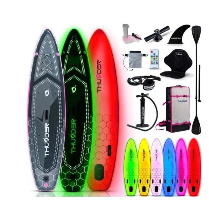 Надувная доска SUP (Сапборд) с LED подсветкой THUNDER MOSSA 320