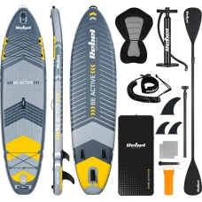 Надувная SUP доска (Сапборд) REBEL ACTIVE RBA-4507 335 серо-желтая