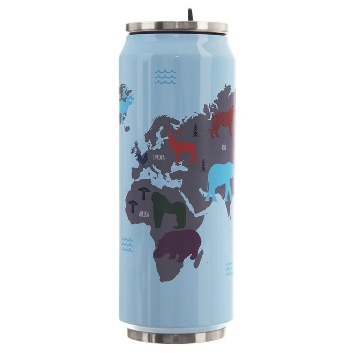 Термокружка Orion Map 500 мл, блакитно-сіра