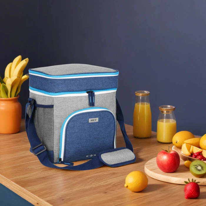 Термосумка NILS NC2902 15 л, синьо-сіра