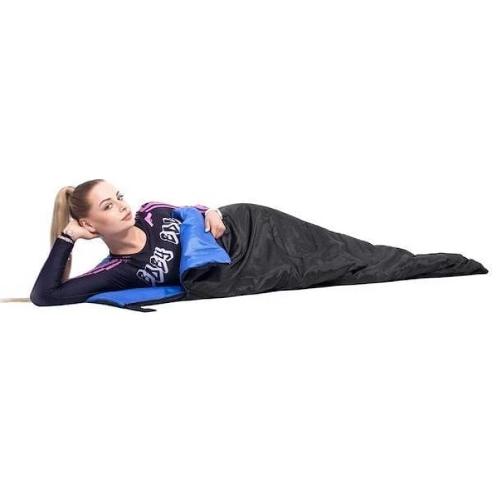 Спальний мішок Springos Hiking 190x73 см чорно-синій