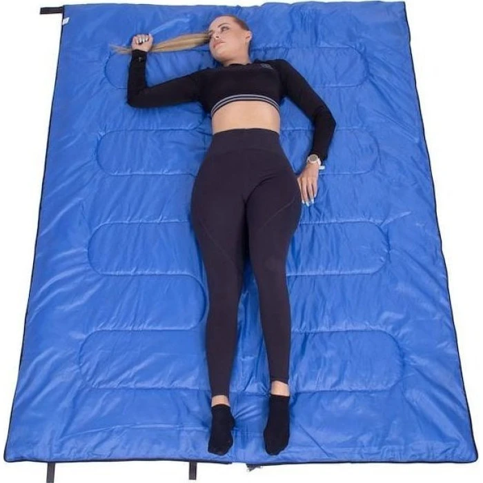 Спальний мішок Springos Hiking 190x73 см чорно-синій