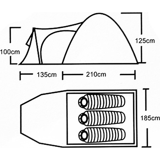 Туристическая палатка Abarqs Vigo 3B