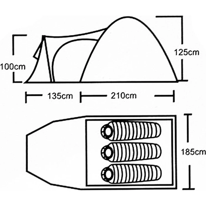 Туристическая палатка Abarqs Vigo 3B