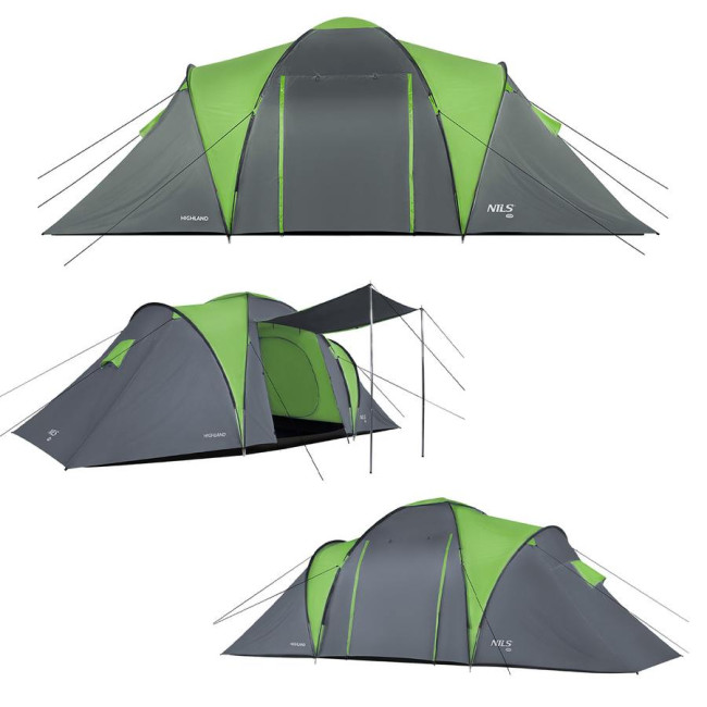 Кемпинговая палатка NILS CAMP NC6031 HIGHLAND серо-зеленый