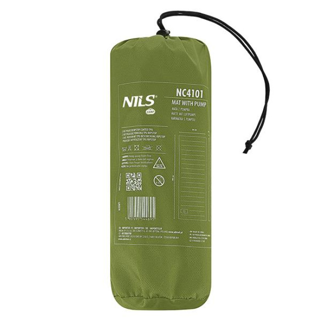 Килимок з вбудованим насосом NILS CAMP NC4101 9 см, зелений