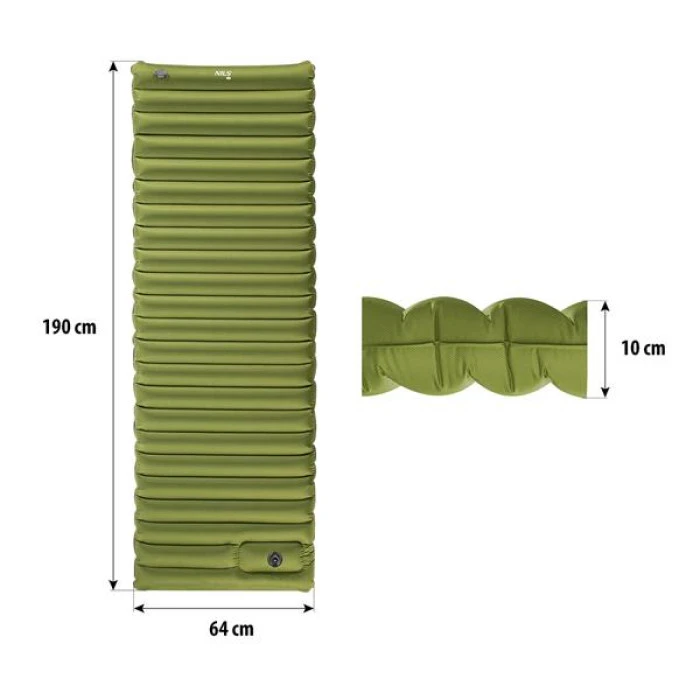Коврик со встроенным насосом NILS CAMP NC4101 9 см зеленый