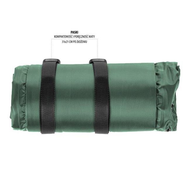 Коврик самонадувающийся NILS CAMP NC4008, 188 х 57 х 2,5 см - зеленый