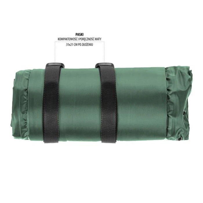 Коврик самонадувающийся NILS CAMP NC4008, 188 х 57 х 2,5 см - зеленый