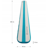 Мат гімнастичний надувний MASTER AirBeam, 300 x 40 x 10 см, сіро-блакитний