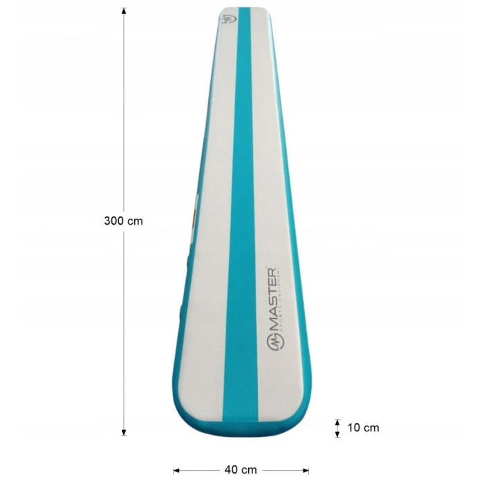 Мат надувной гимнастический MASTER AirBeam, 300 x 40 x 10 см, серо-голубой.