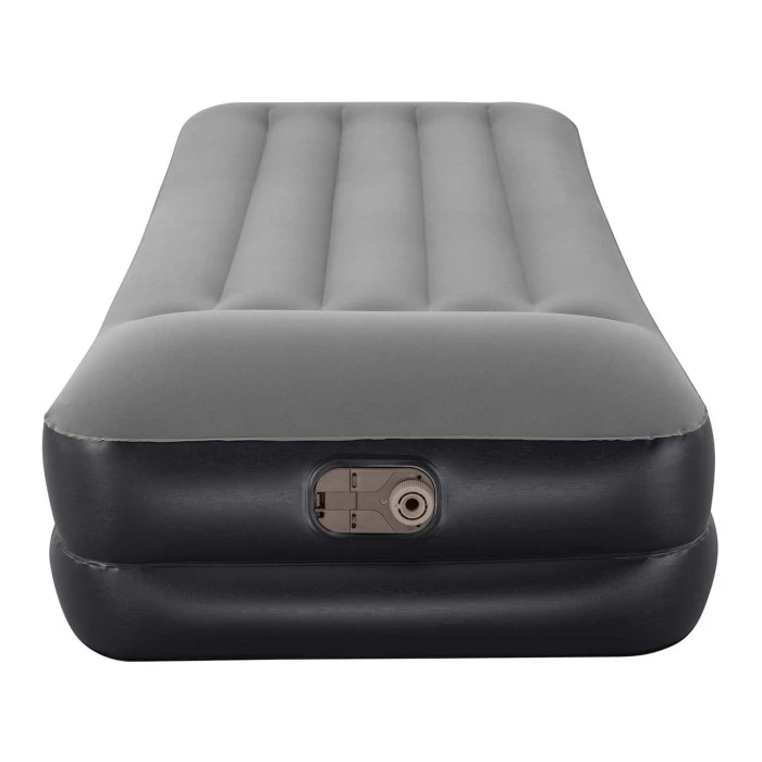 Матрац надувний Bestway 67401 з вбудованим електронасосом 191x97 см, чорно-сірий