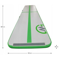 Мат надувной гимнастический MASTER, 600 x 100 x 20 см, серо-зеленый.