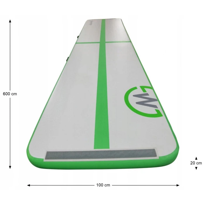 Мат надувной гимнастический MASTER, 600 x 100 x 20 см, серо-зеленый.