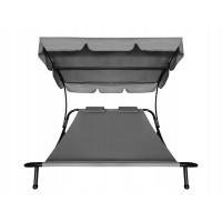 Лежак садовий з регульованим навісом Aga MR4251, двомісний, сірий