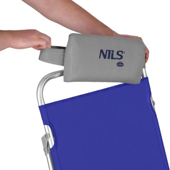 Кресло для кемпинга 2в1 NILS CAMP NC3502, сине-серое