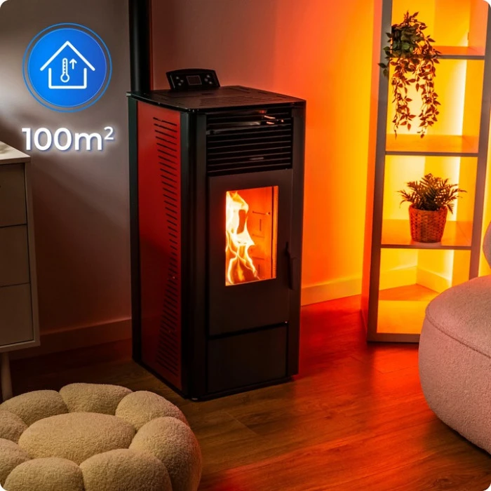 Пелетна піч-камін THUNDER KARMEN RED 10 кВт