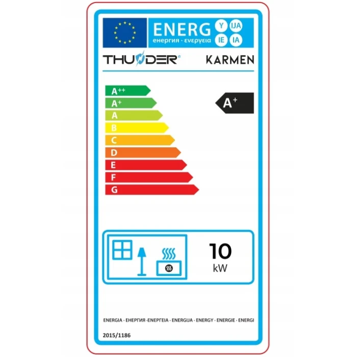 Пелетна піч-камін THUNDER KARMEN RED 10 кВт