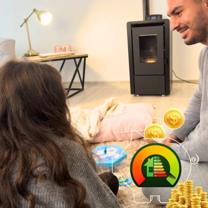 Пелетна піч-камін Thunder Leyla Black 6,3 кВт