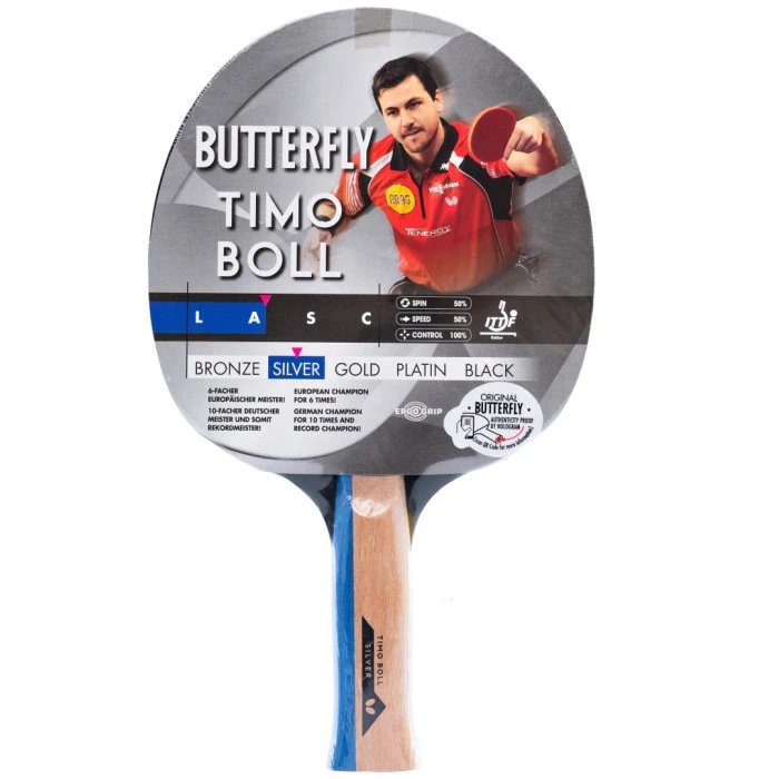 Ракетка для настільного тенісу BUTTERFLY Timo Boll Silver, чорно-червона